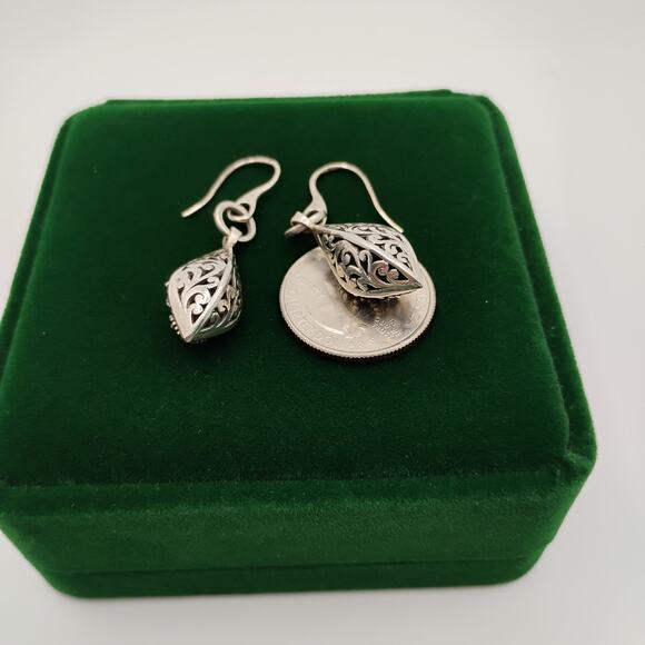 Lois Hill Filigree and Scroll Work Drop Earrings in Sterling Silver - Picture 4 of 5